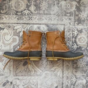 LL Bean Brown and Black Duck Boots